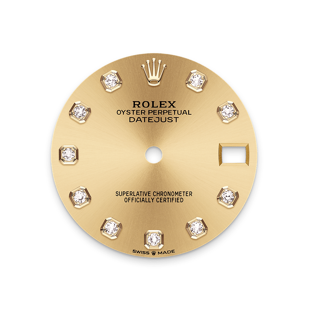 Rolex  Datejust 31 Oyster, 31 mm, Oystersteel, guld og diamanter M278383RBR-0025 hos Knud Pedersen