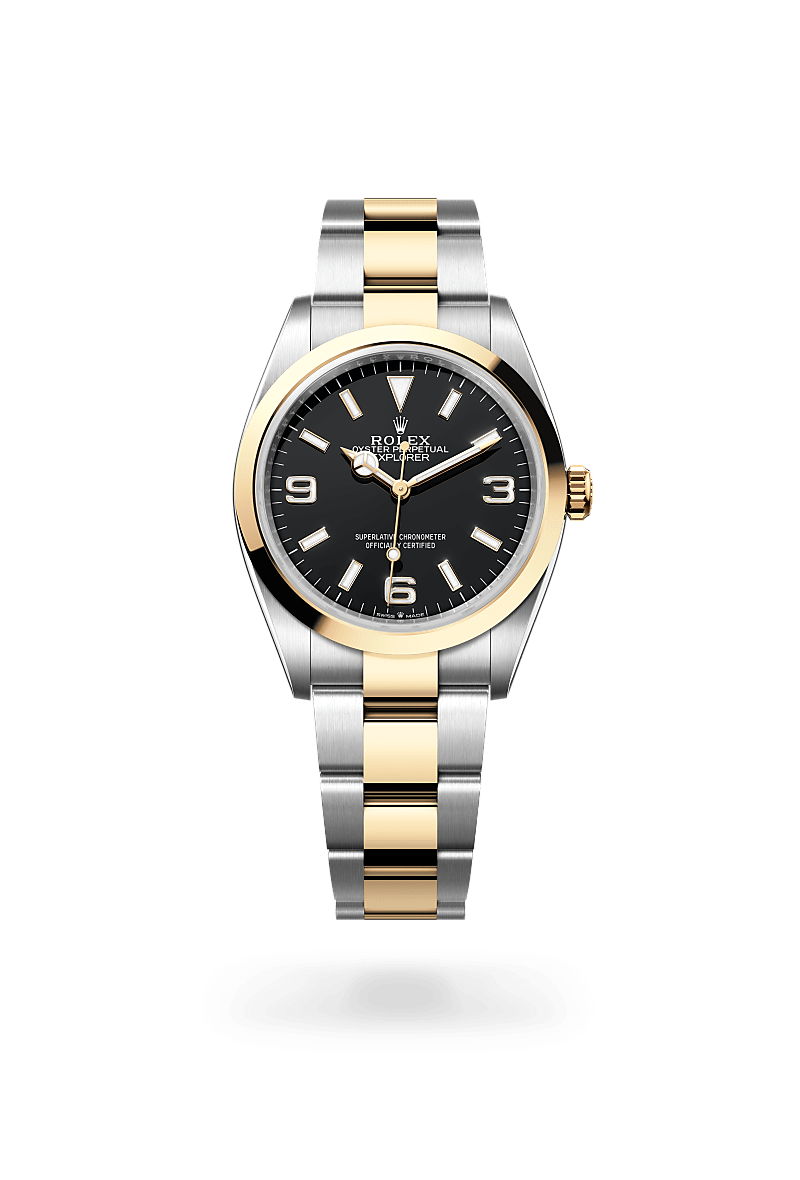 Rolex Explorer 36Oyster, 36 mm, Oystersteel og gult guldM124273-0001 - Knud Pedersen