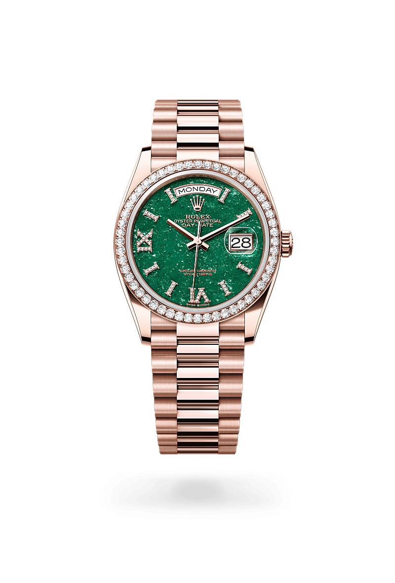 Rolex Day-Date 36Oyster, 36 mm, Everose guld og diamanterM128345RBR-0068 - Knud Pedersen