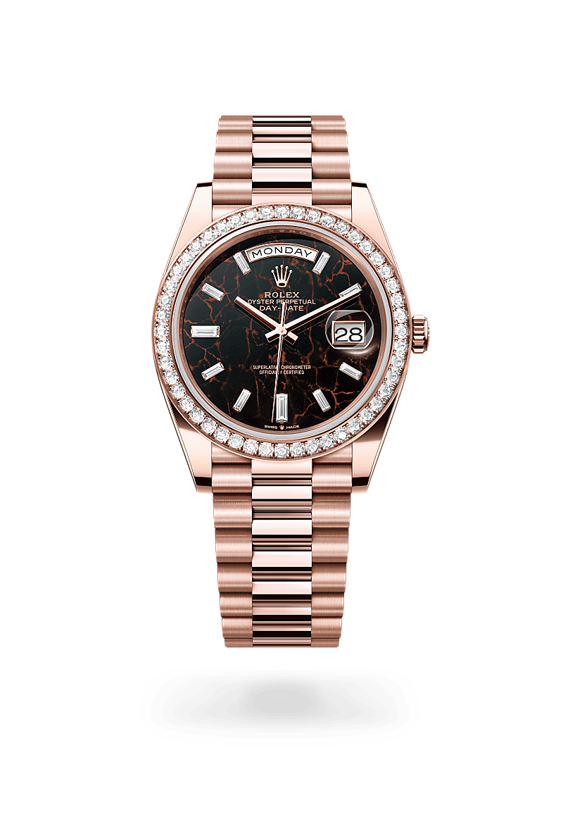 Rolex Day-Date 40Oyster, 40 mm, Everose guld og diamanterM228345RBR-0016 - Knud Pedersen