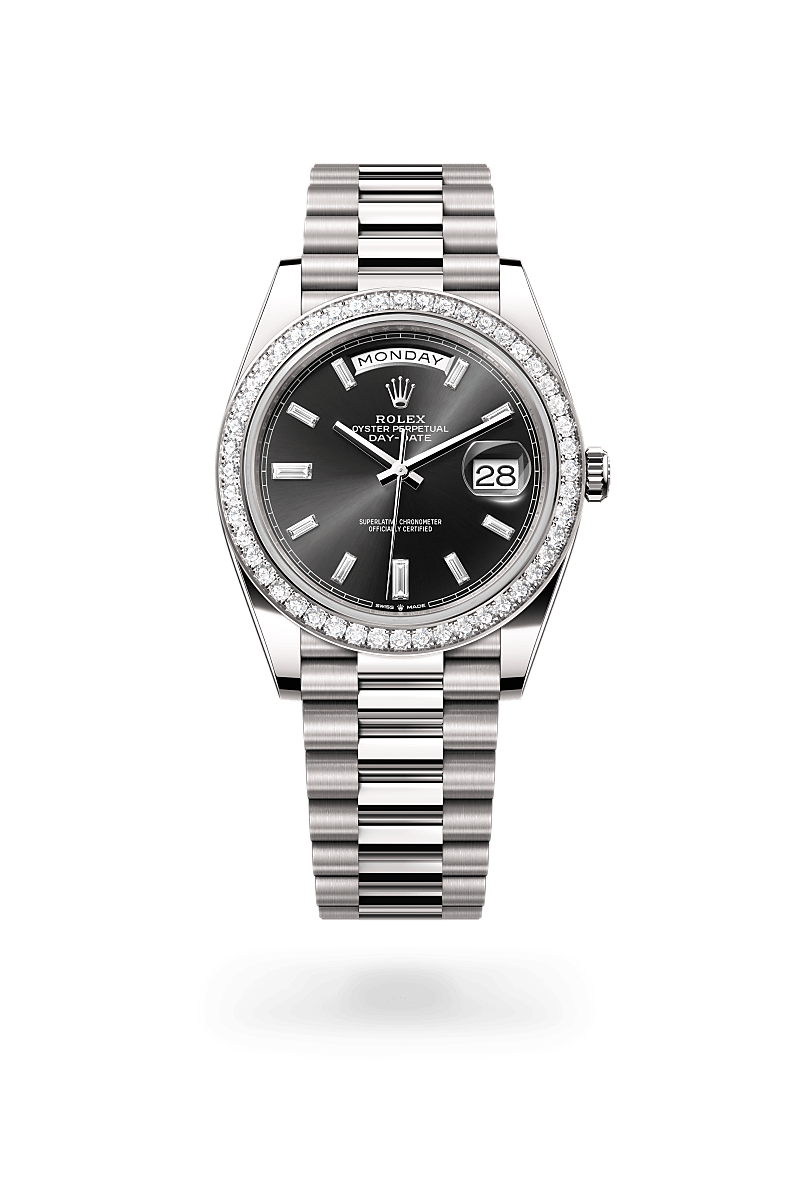 Rolex Day-Date 40Oyster, 40 mm, hvidguld og diamanterM228349RBR-0003 - Knud Pedersen
