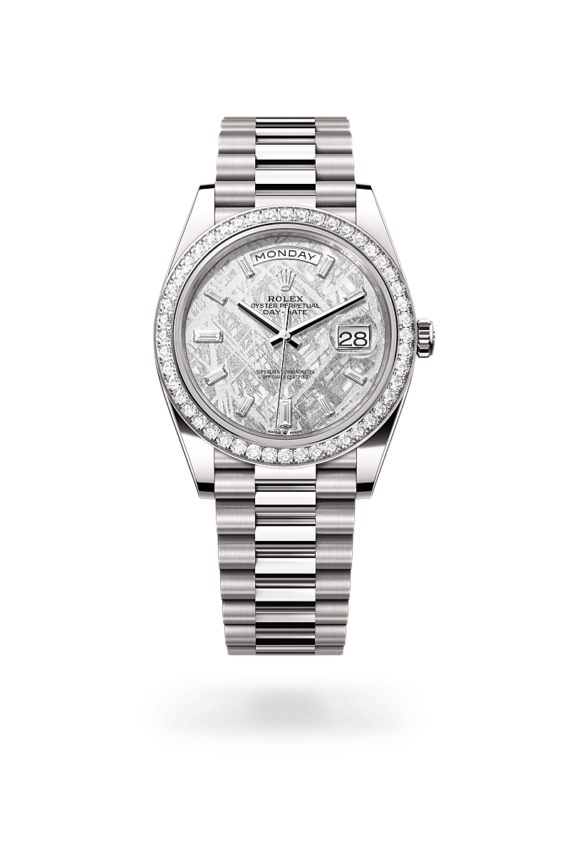 Rolex Day-Date 40Oyster, 40 mm, hvidguld og diamanterM228349RBR-0040 - Knud Pedersen