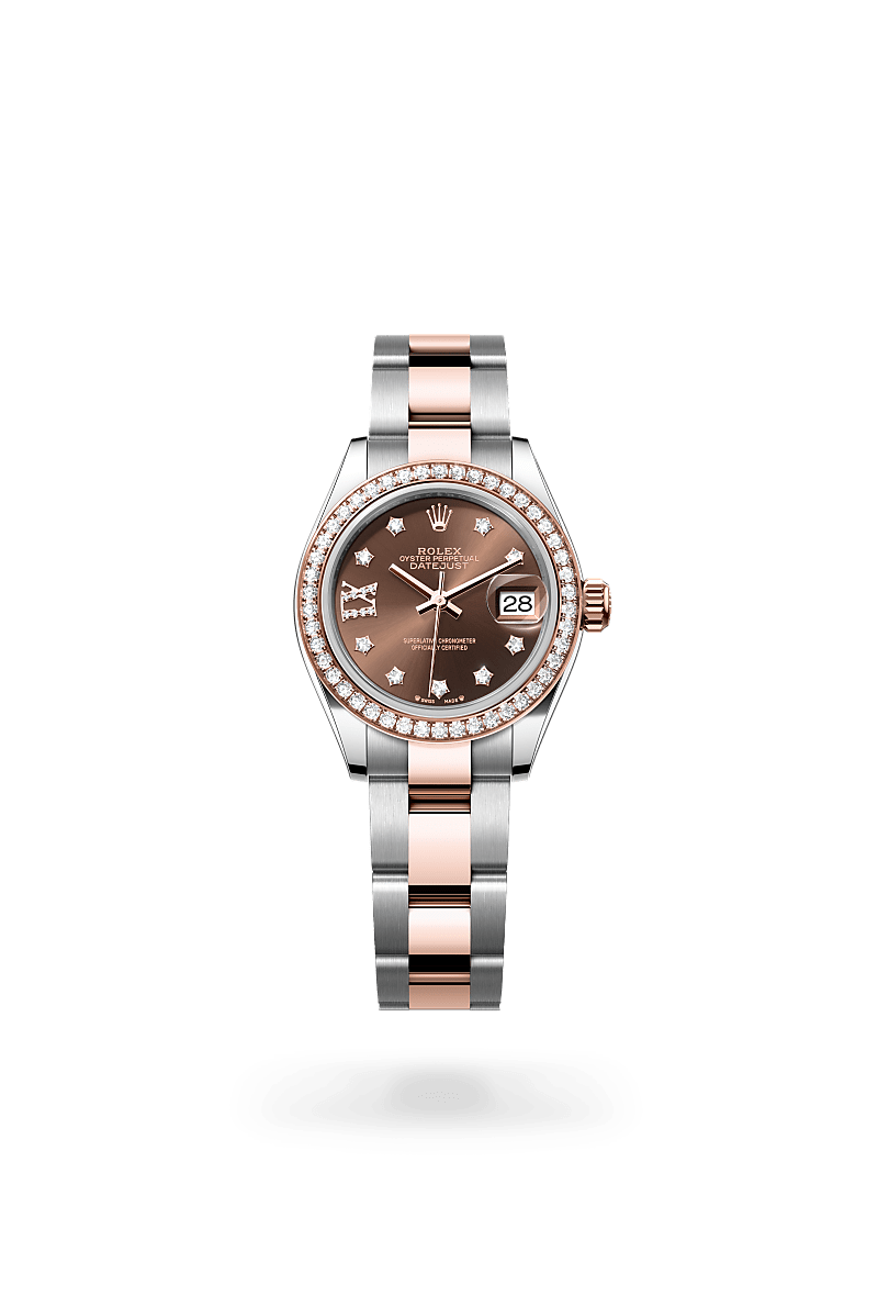 Rolex Lady-DatejustOyster, 28 mm, Oystersteel, Everose guld og diamanterM279381RBR-0004 - Knud Pedersen