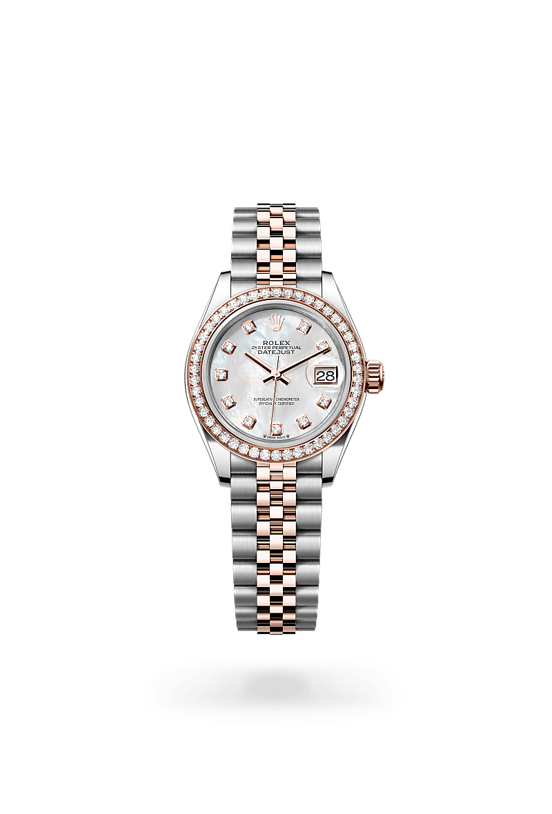 Rolex Lady-DatejustOyster, 28 mm, Oystersteel, Everose guld og diamanterM279381RBR-0013 - Knud Pedersen