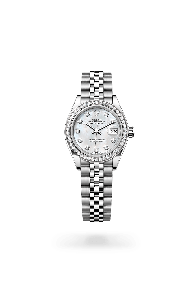 Rolex Lady-DatejustOyster, 28 mm, Oystersteel, hvidguld og diamanterM279384RBR-0011 - Knud Pedersen