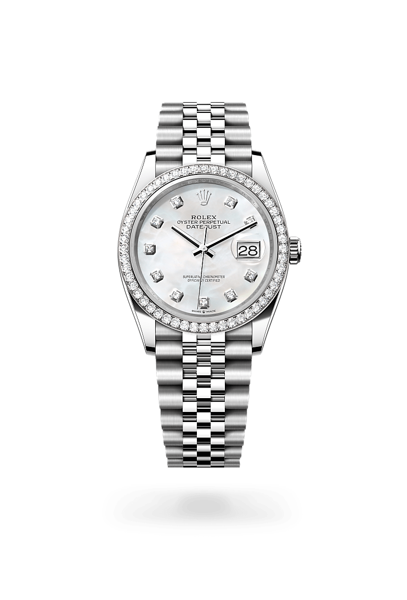 Rolex  Datejust 36 Oyster, 36 mm, Oystersteel, hvidguld og diamanter M126284RBR-0011 | Knud Pedersen - Knud Pedersen