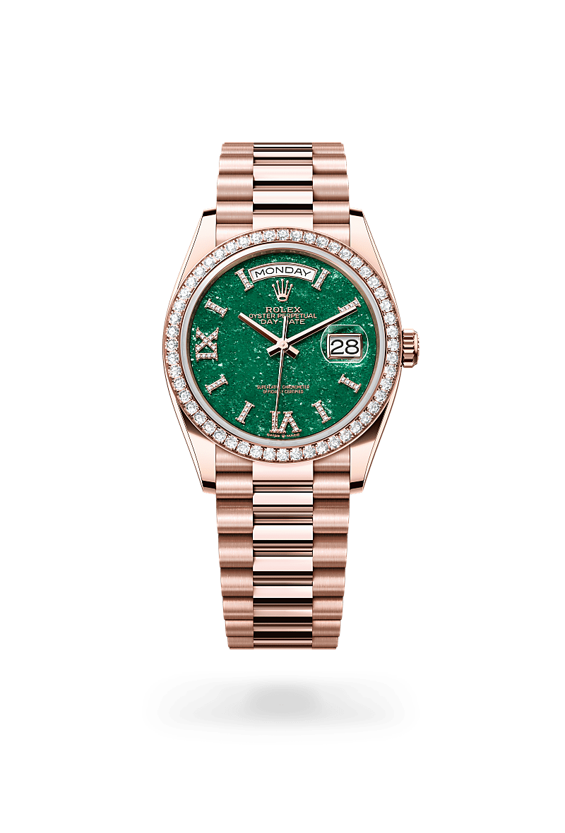 Rolex  Day-Date 36 Oyster, 36 mm, Everose guld og diamanter M128345RBR-0068 | Knud Pedersen - Knud Pedersen