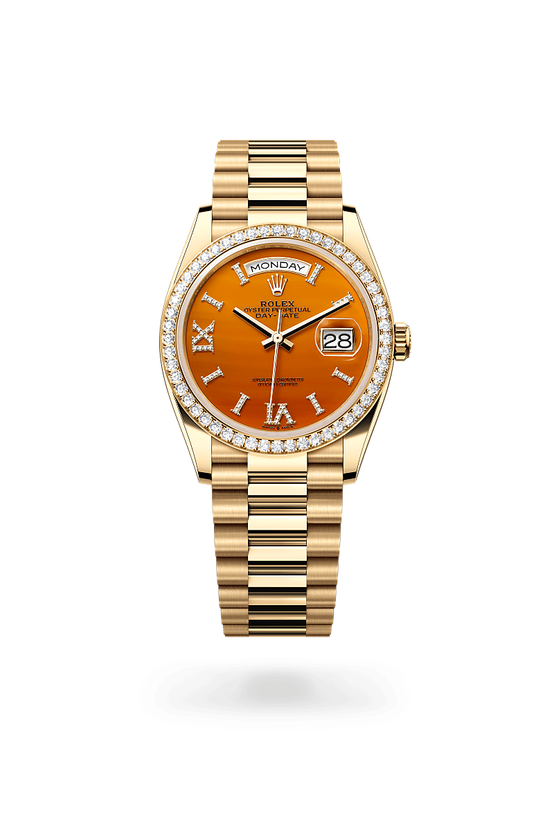 Rolex  Day-Date 36 Oyster, 36 mm, guld og diamanter M128348RBR-0049 | Knud Pedersen - Knud Pedersen