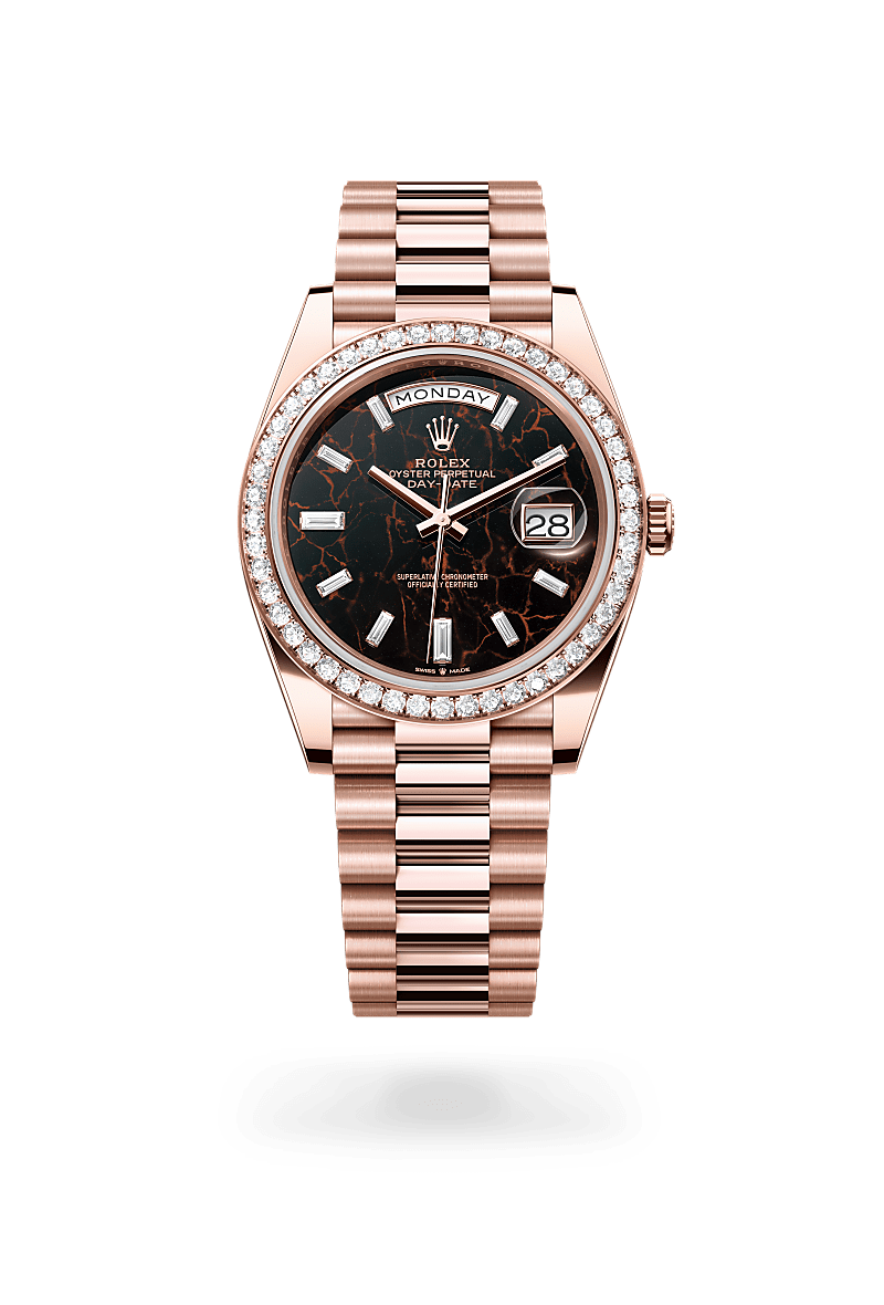 Rolex  Day-Date 40 Oyster, 40 mm, Everose guld og diamanter M228345RBR-0016 | Knud Pedersen - Knud Pedersen