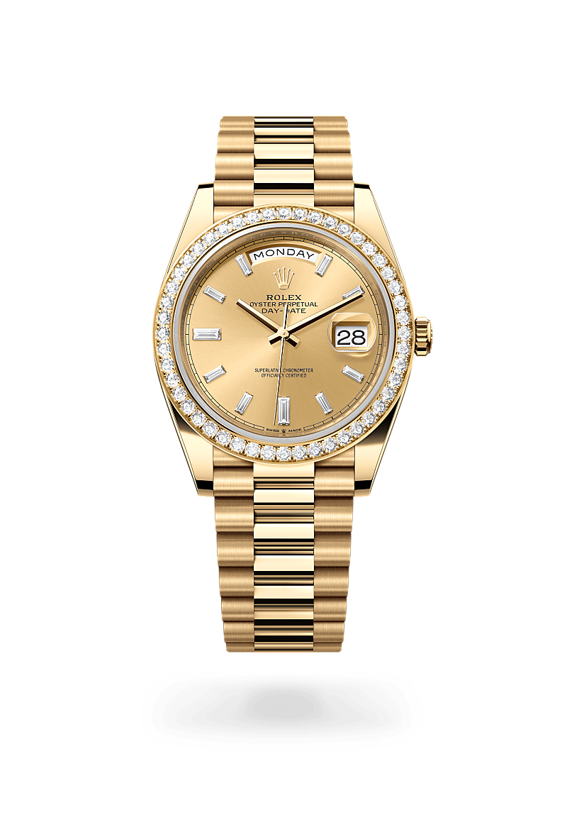 Rolex  Day-Date 40 Oyster, 40 mm, guld og diamanter M228348RBR-0002 | Knud Pedersen - Knud Pedersen