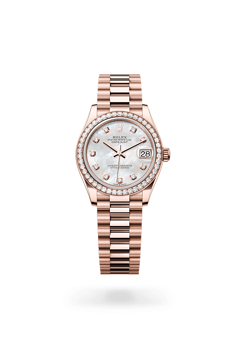 Rolex  Datejust 31 Oyster, 31 mm, Everose guld og diamanter M278285RBR-0005 | Knud Pedersen - Knud Pedersen