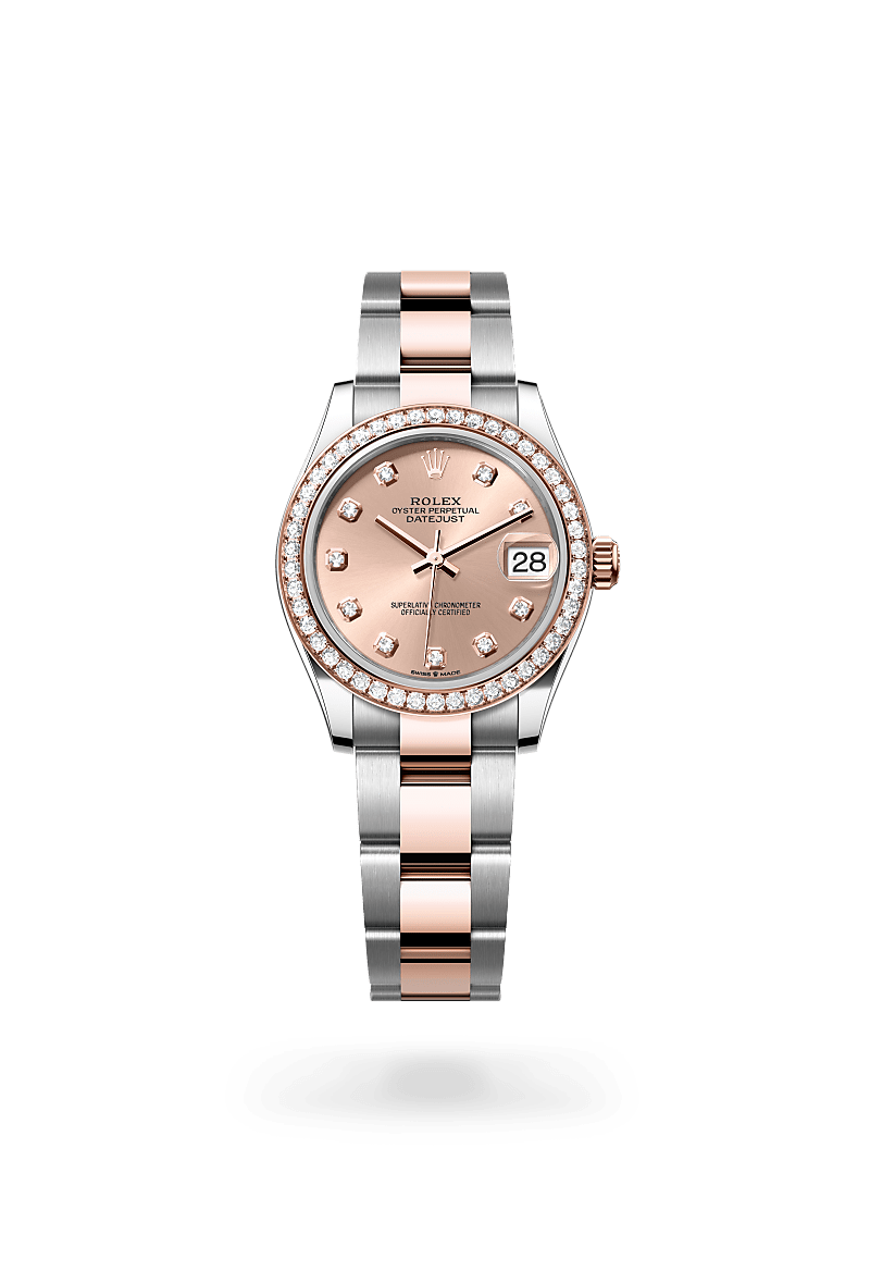 Rolex  Datejust 31 Oyster, 31 mm, Oystersteel, Everose guld og diamanter M278381RBR-0023 | Knud Pedersen - Knud Pedersen