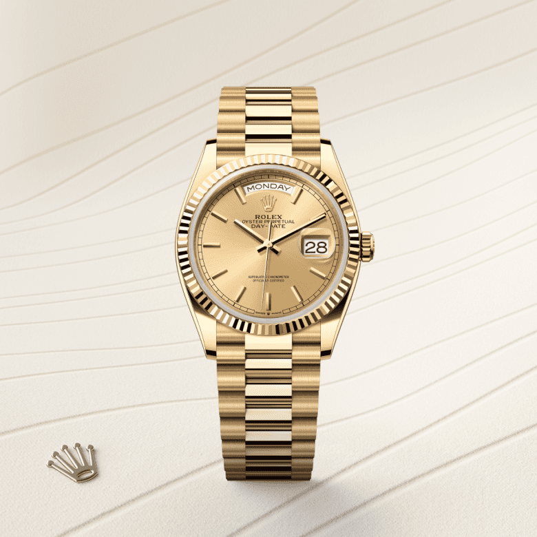 Rolex Day-Date 36, Oyster, 36 mm, gult guld, M128238-0045