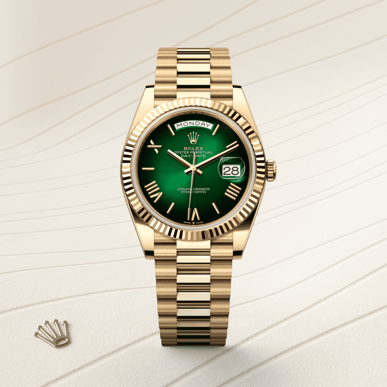Rolex Day-Date 40, Oyster, 40 mm, gult guld, M228238-0069
