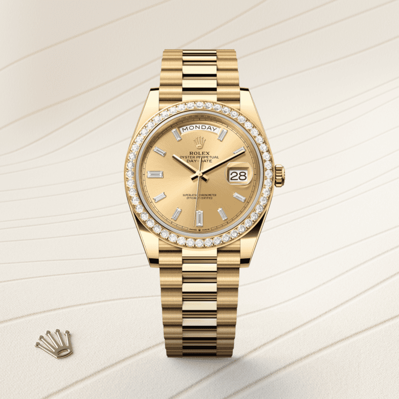 Rolex Day-Date 40, Oyster, 40 mm, guld og diamanter, M228348RBR-0002