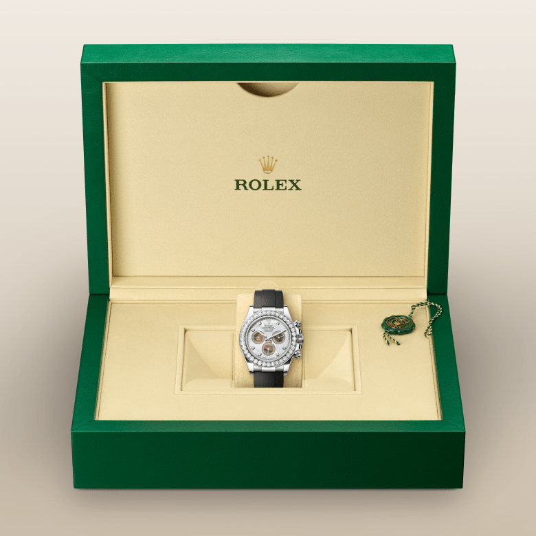 Rolex Cosmograph Daytona, Oyster, 40 mm, hvidguld og diamanter, M126589RBR-0001