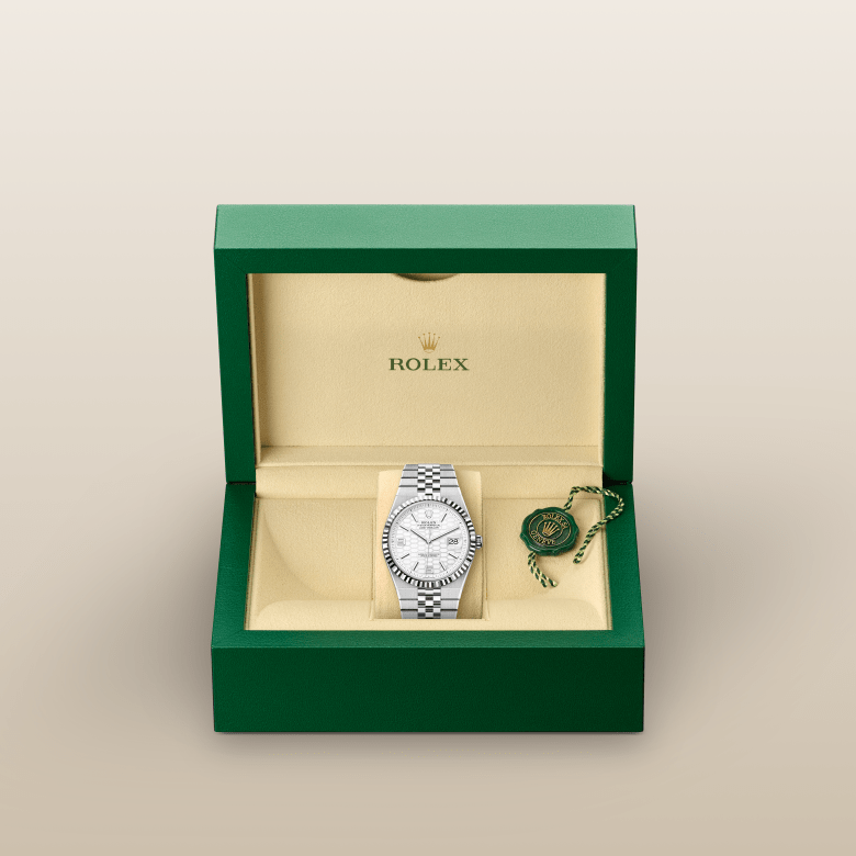 Rolex Land-Dweller 40, Oyster, 40 mm, Oystersteel og hvidguld, M127334-0001