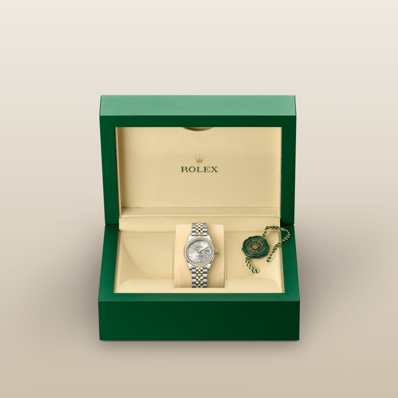Rolex Lady-Datejust, Oyster, 28 mm, Oystersteel, guld og diamanter, M279383RBR-0003