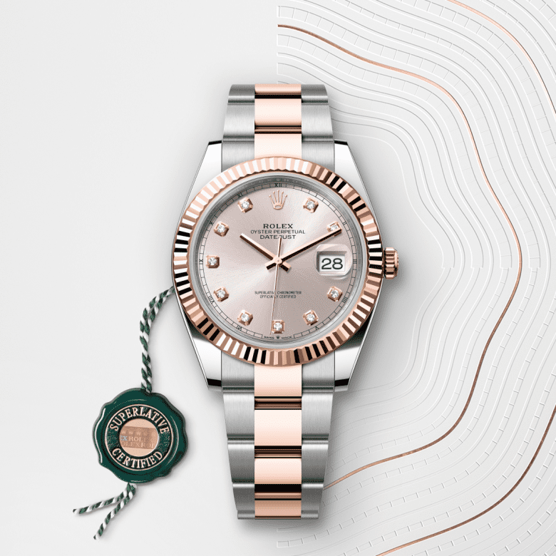 Rolex Datejust 41, Oyster, 41 mm, Oystersteel og Everose guld, M126331-0007