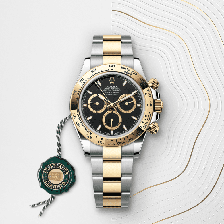 Rolex Cosmograph Daytona, Oyster, 40 mm, Oystersteel og gult guld, M126503-0003