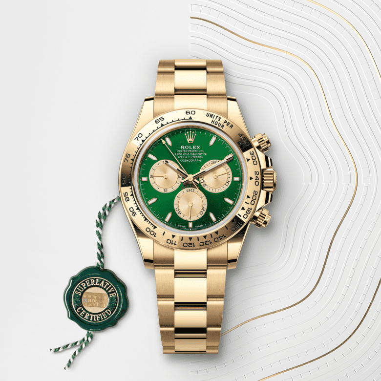 Rolex Cosmograph Daytona, Oyster, 40 mm, gult guld, M126508-0008