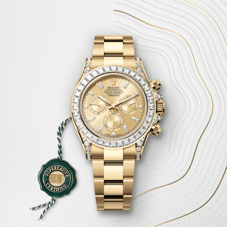 Rolex Cosmograph Daytona, Oyster, 40 mm, guld og diamanter, M126598TBR-0001