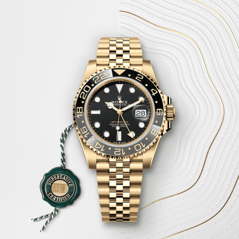 Rolex GMT-Master II, Oyster, 40 mm, gult guld, M126718GRNR-0001