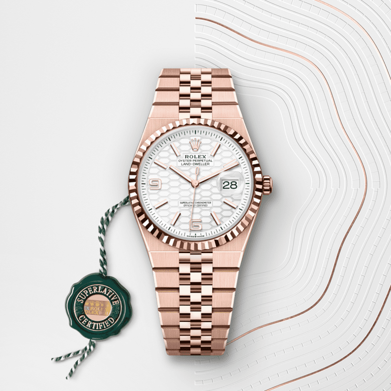 Rolex Land-Dweller 36, Oyster, 36 mm, Everose guld, M127235-0001