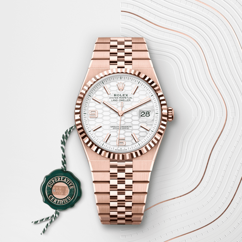 Rolex Land-Dweller 40, Oyster, 40 mm, Everose guld, M127335-0001