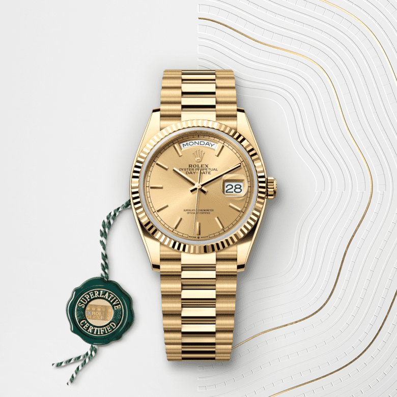 Rolex Day-Date 36, Oyster, 36 mm, gult guld, M128238-0045