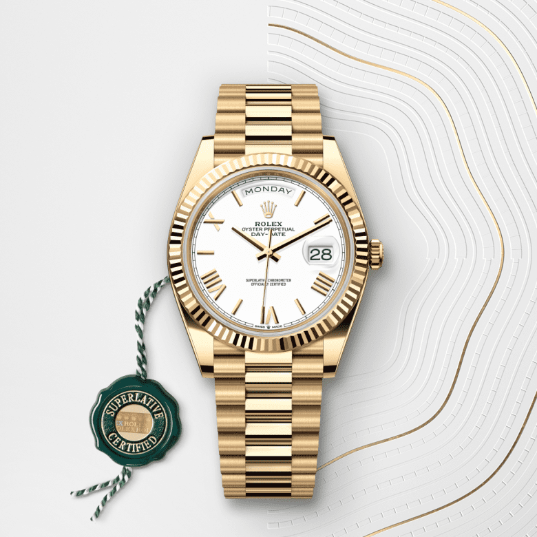 Rolex Day-Date 40, Oyster, 40 mm, gult guld, M228238-0042