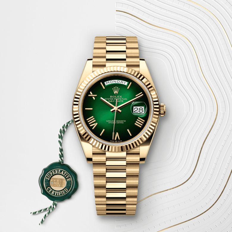Rolex Day-Date 40, Oyster, 40 mm, gult guld, M228238-0069