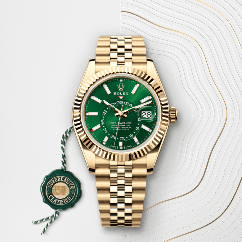 Rolex Sky-Dweller, Oyster, 42 mm, gult guld, M336938-0008