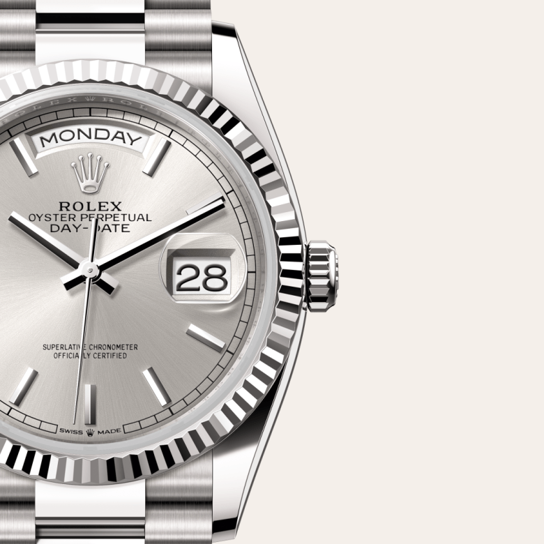 Rolex Day-Date 36, Oyster, 36 mm, hvidguld, M128239-0005