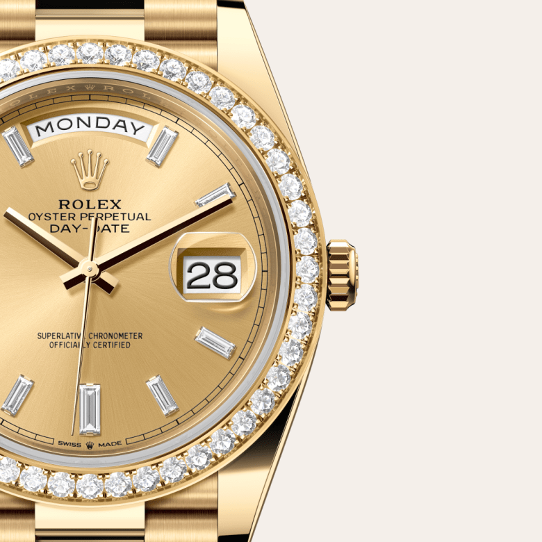 Rolex Day-Date 40, Oyster, 40 mm, guld og diamanter, M228348RBR-0002
