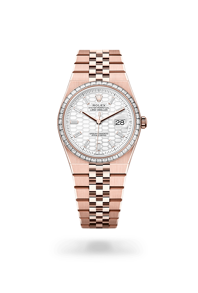 Rolex Land-Dweller 36Oyster, 36 mm, Everose guld og diamanterM127285TBR-0002 - Knud Pedersen