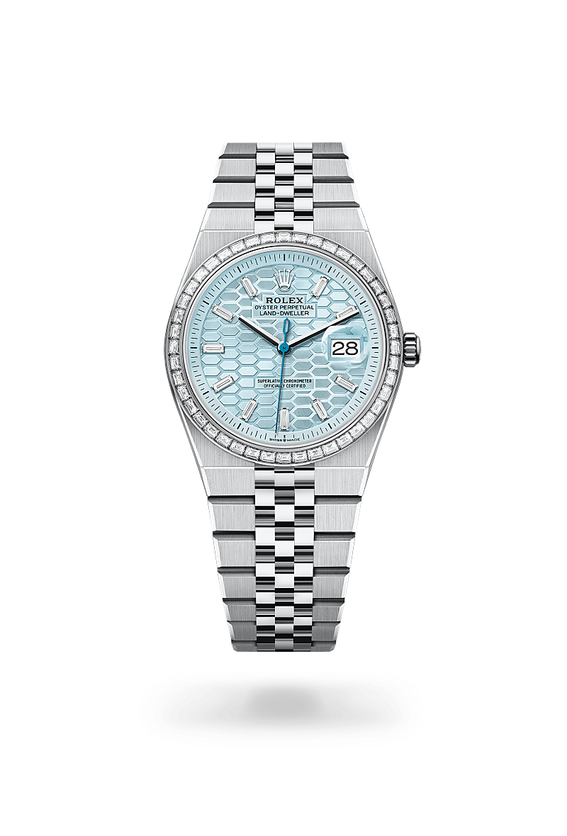 Rolex  Land-Dweller 36 Oyster, 36 mm, platin og diamanter M127286TBR-0001 | Knud Pedersen - Knud Pedersen