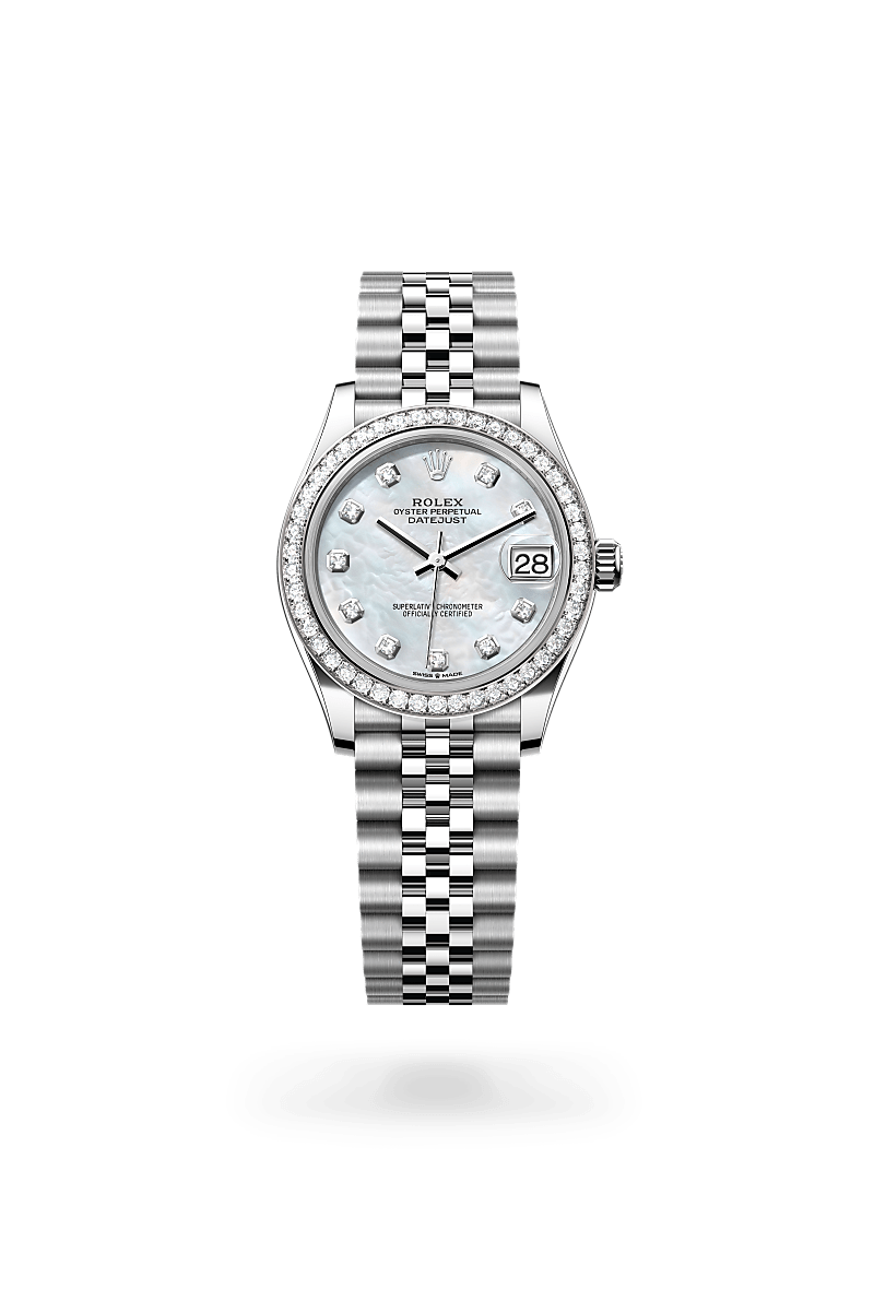 Rolex  Datejust 31 Oyster, 31 mm, Oystersteel, hvidguld og diamanter M278384RBR-0008 | Knud Pedersen - Knud Pedersen