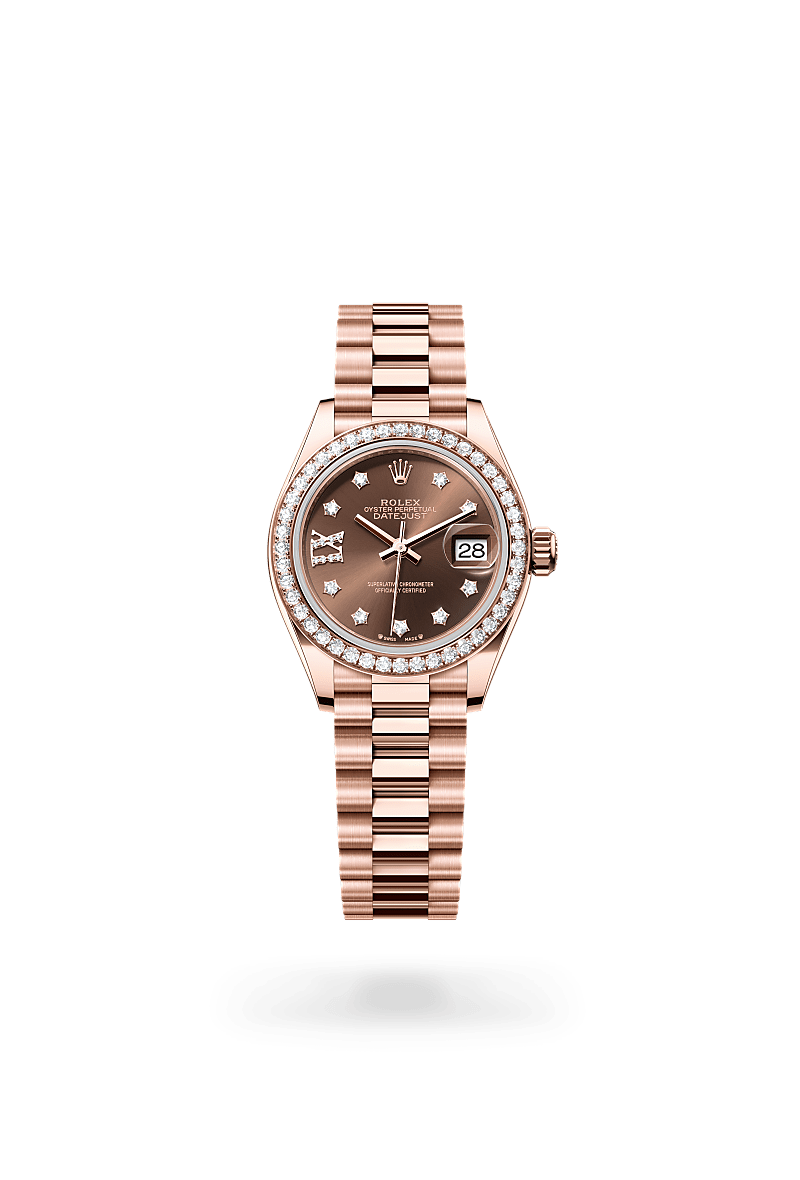 Rolex  Lady-Datejust Oyster, 28 mm, Everose guld og diamanter M279135RBR-0001 | Knud Pedersen - Knud Pedersen