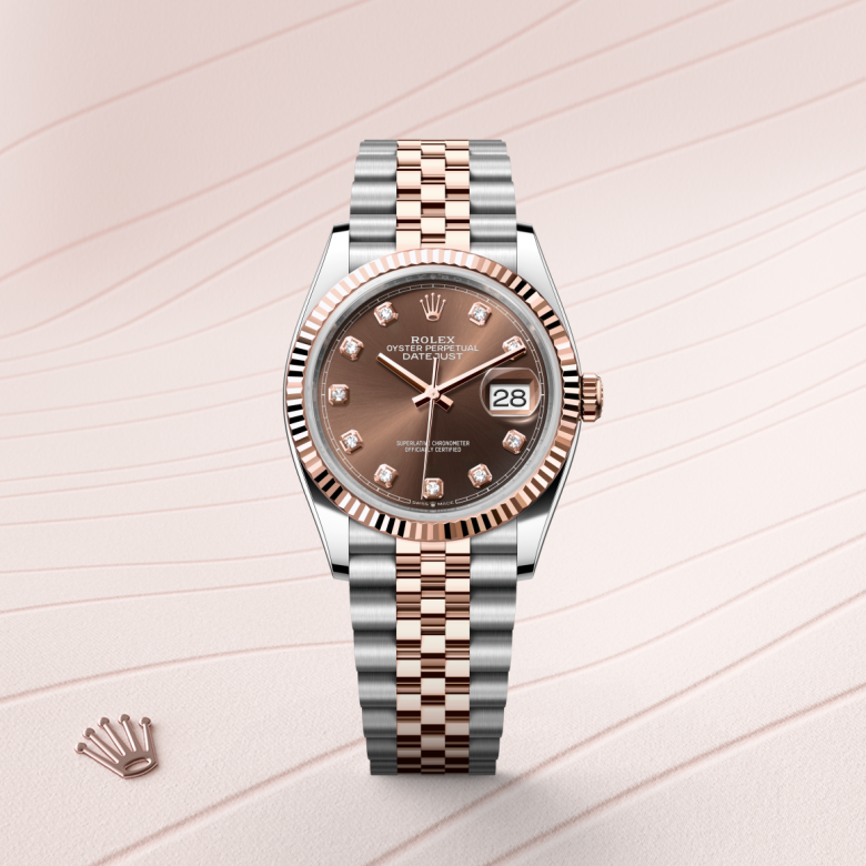 Rolex Datejust 36, Oyster, 36 mm, Oystersteel og Everose guld, M126231-0053