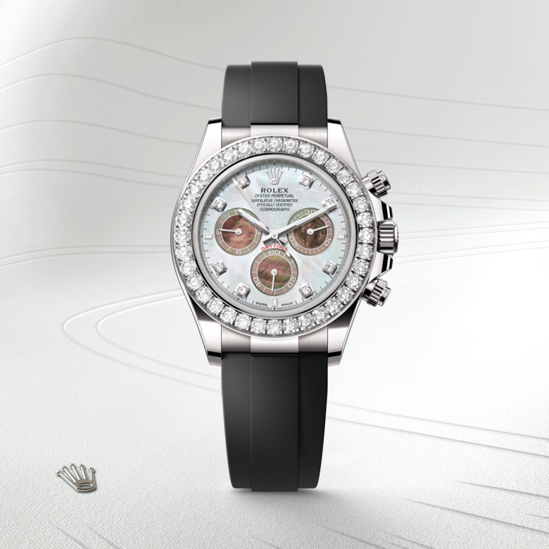 Rolex Cosmograph Daytona, Oyster, 40 mm, hvidguld og diamanter, M126589RBR-0001