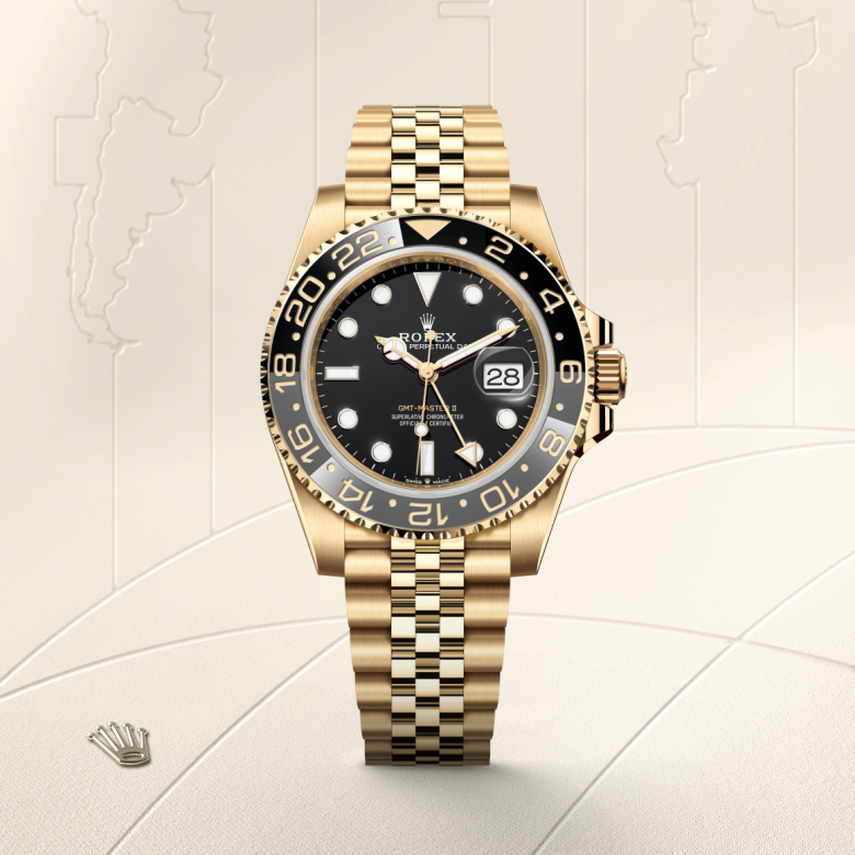 Rolex GMT-Master II, Oyster, 40 mm, gult guld, M126718GRNR-0001
