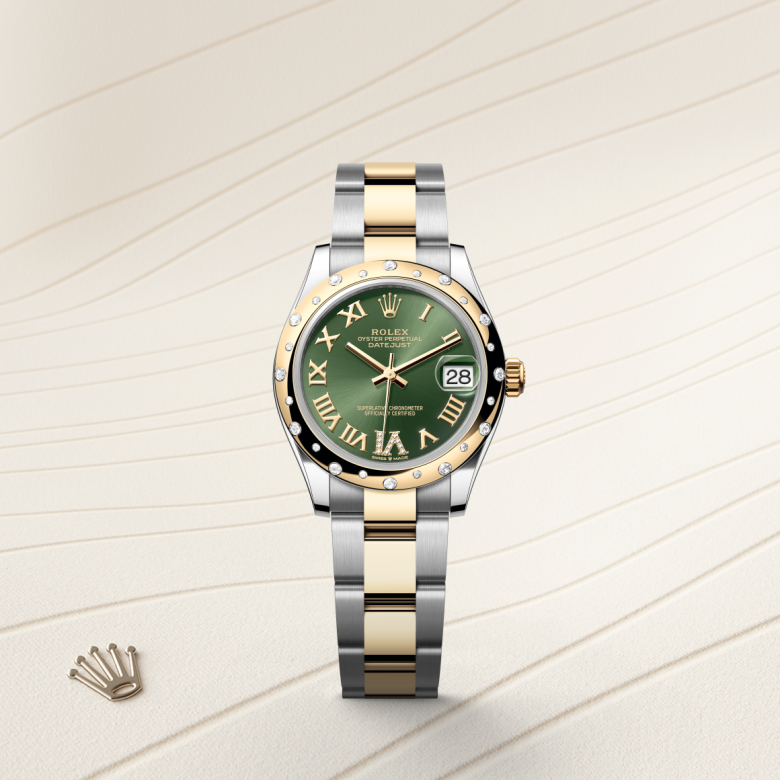 Rolex Datejust 31, Oyster, 31 mm, Oystersteel, guld og diamanter, M278343RBR-0015