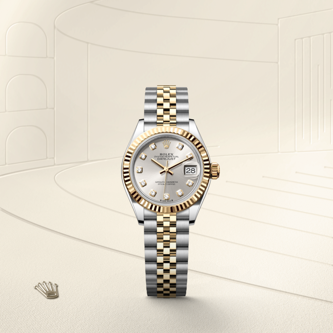Rolex Lady-Datejust, Oyster, 28 mm, Oystersteel og gult guld, M279173-0007