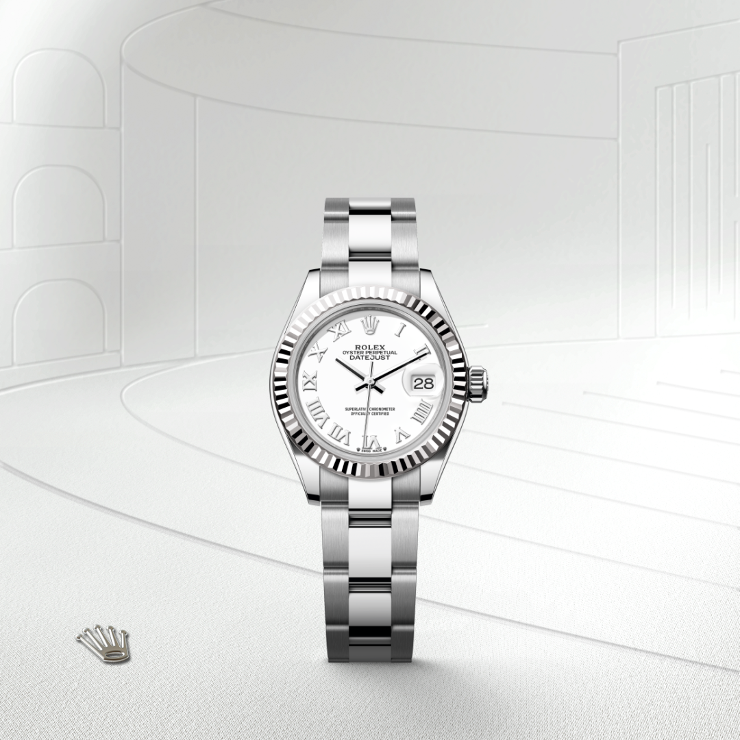 Rolex Lady-Datejust, Oyster, 28 mm, Oystersteel og hvidguld, M279174-0020