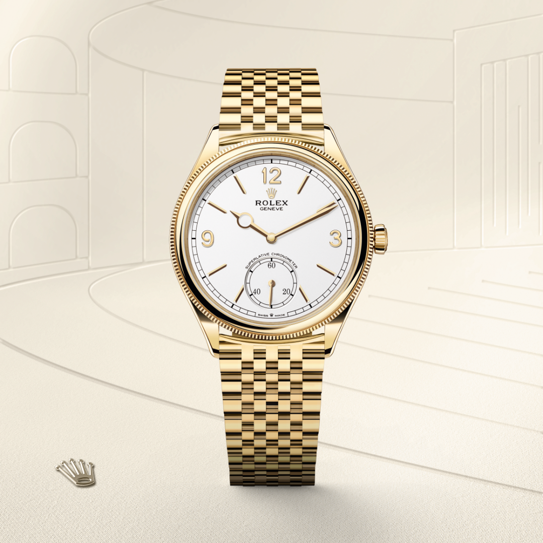 Rolex 1908, 39 mm, 18 karat gult guld, poleret finish, M52508-0008