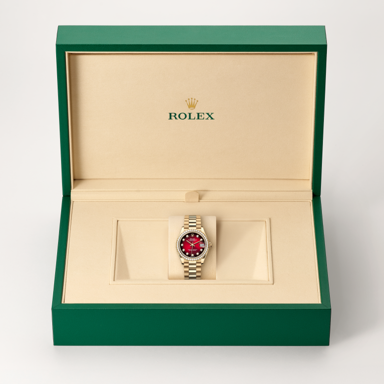 Rolex Datejust 31, Oyster, 31 mm, guld og diamanter, M278288RBR-0041