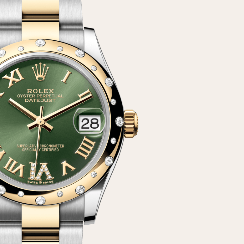 Rolex Datejust 31, Oyster, 31 mm, Oystersteel, guld og diamanter, M278343RBR-0015