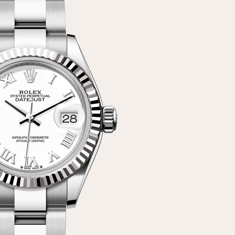 Rolex Lady-Datejust, Oyster, 28 mm, Oystersteel og hvidguld, M279174-0020