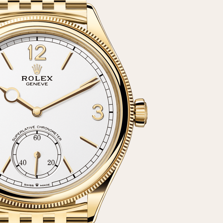 Rolex 1908, 39 mm, 18 karat gult guld, poleret finish, M52508-0008